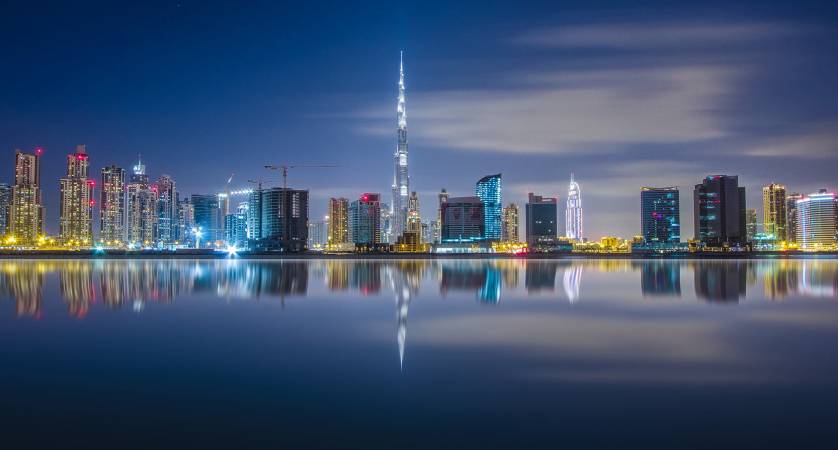 UAE City Skyline at Night