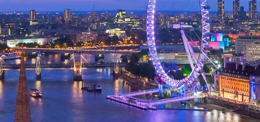 UK London Eye at Night