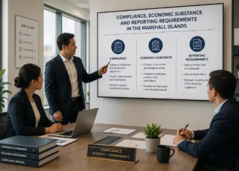 Corporate Compliance Presentation in a Modern Office